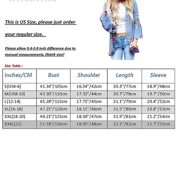 New Boho Cardigan Floral Print Kimono Bohemian - Picture 5 of 5